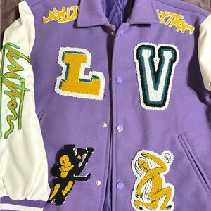 Purple and White Varsity Jacket
